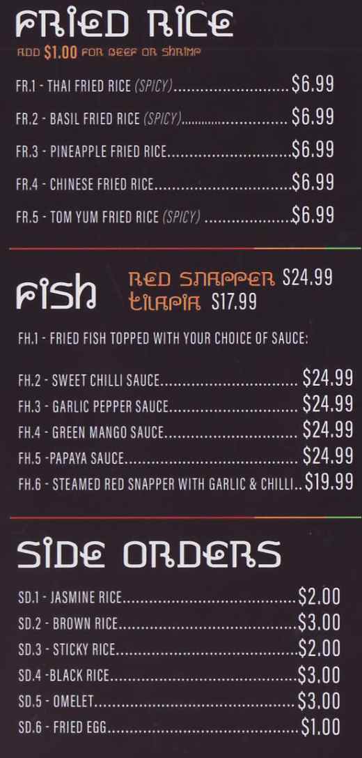 Black Rice Sushi Thai Menu Utica Ny